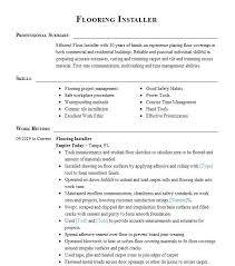 flooring installer resume sle