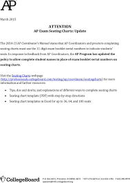 Attention Ap Exam Seating Charts Update Pdf