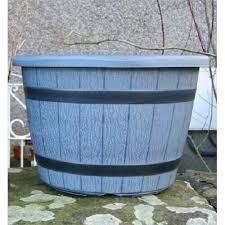 Large Round Plastic Barrel Garden Pot
