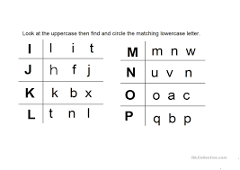 Kids are asked to draw a line from each uppercase letter a, b, c, . Upper And Lower Case Letters Matching English Esl Powerpoints For Distance Learning And Physical Classrooms