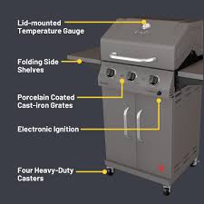 3 burner liquid propane gas grill