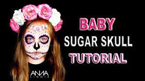 baby sugar skull face paint tutorial