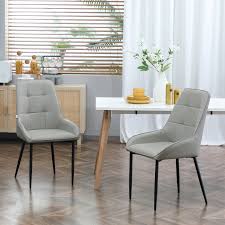 homcom dining chairs set of 2 mid