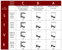 inch and metric oil seal types gbsa