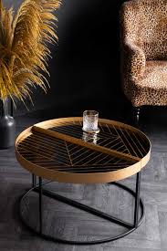 Gold Art Deco Printed Coffee Table