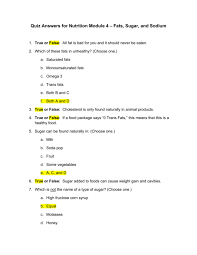 quiz answers for nutrition module 4