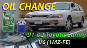 how to change engine oil 91 02 camry v6