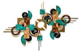 Contemporary Wood Metal Wall Sculpture
