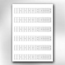 A4 Printable Guitar Blank Fretboard Chart Diagrams Songwriting Tool For Guitar Players Instant Download And Printable Pdf