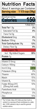 how to read cereal nutrition labels