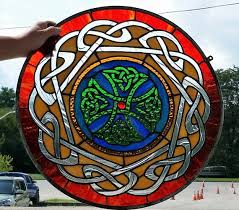 Rb 93 Celtic Knot Stained Glass Round