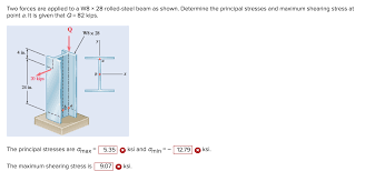 w8 x 28 rolled steel beam chegg