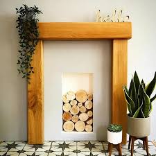 Log Baskets Faux Fireplace