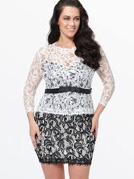 Plus Size 3 4 Sleeve Double Layered Womens Lace Dress