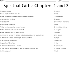 spiritual gifts crossword wordmint