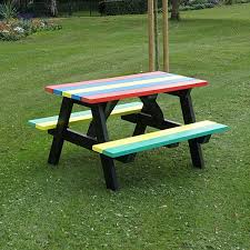 Recycled Plastic Rainbow Picnic Table