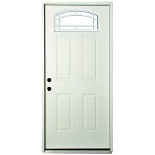 White Primed Steel Prehung Front Door