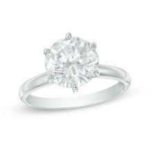 3 Ct Certified Diamond Solitaire Engagement Ring In 14k White Gold I I2