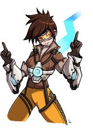 Woman in blue and white top wallpaper, overwatch, video games. Download Click To Edit Tracer Overwatch Transparent Background Png Image With No Background Pngkey Com