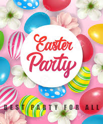 Easter Party Best Party For All Lettering With Ornate Eggs And