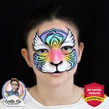 colorful tiger face paint tutorial