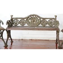 cast iron garden bench antique