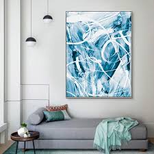 This is our guide to incorporating teal blue paint colors and teal accents into your home. Modern Blue Paint Splash Poster Abstract Wall Art White Blue Home Decor Nordicwallart Com