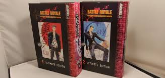 The book was first, and so the main battle royale article should cover the book, with links to the manga and film articles (and the film article should be battle royale (film) per the naming conventions. Battle Royale Ultimate Edition Book 1 2 Collecting Og Catawiki