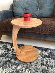 Wheeled Oak Side Table