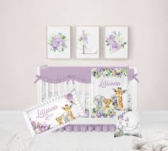 Safari Crib Bedding Set Purple Crib