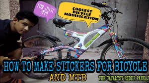 Shop custom bike stickers created by independent artists from around the globe. How To Make Custom Stickers For Mtb Cycle Motorcycle And Bicycle For Cheap Bicycle Modification Youtube