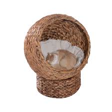 Fluffy needs a soft place to sleep—from multifunctional cat lounges to handwoven baskets and caves, these designer beds are every bit as stylish as they are functional. Pawhut Woven Banana Leaf Elevated Cat Bed House Basket Cushion 52x42x60 Cm Brown Ebay
