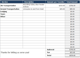 travel agency invoice template 5