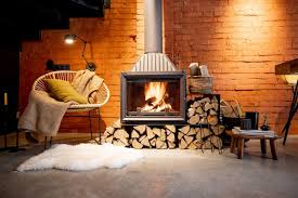 Cozy Fireplace With Firewood
