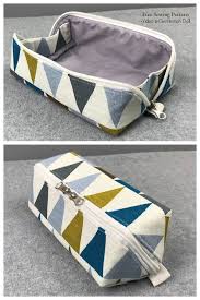 diy fabric zipper box pouch free sewing