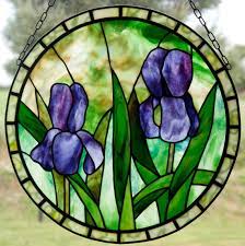Two Irises Stained Glass Pattern