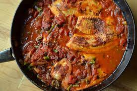 tilapia with fire roasted tomato sauce
