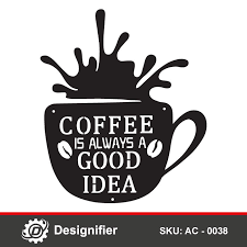 Coffee Cup Wall Decor Ac 0038 Dxf Svg