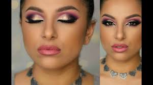 purple gold glam makeup tutorial