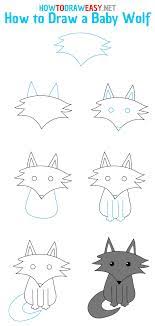 how to draw an easy baby wolf how to
