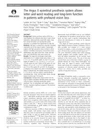 Pdf The Argus Ii Epiretinal Prosthesis System Allows Letter