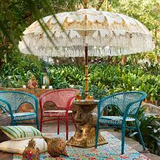 Turquoise Balinese Parasol Umbrella 3