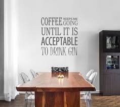 Kitchen Wall Decal Coffee Gin Funny