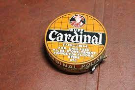 buff cardinal polish tin antique