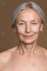 Check out gray hair porn videos on xhamster. Portrait Of Naked Senior Woman With Grey Hair In Front Of Brown Background Stock Photo Offset