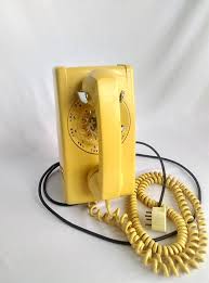 Vintage Rotary Phone Yellow Western