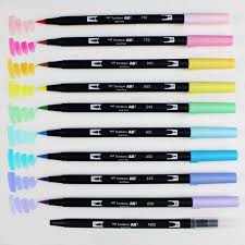 Tombow Dual Brush Pens Pastel Set Of 10