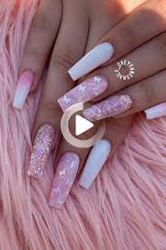 ❤full cover coffin design:these coffin nails are designed with clear color and full cover. Cute Acrylic Nail Designs Pink Acrylic Nails Coffin Nails Designs