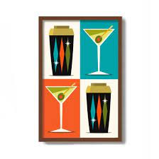 Martini Wall Art Vintage Cocktail