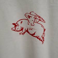 White Flying Pig Graphic Tee Shirt Nwot Unisex